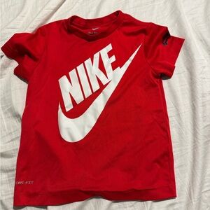 Nike Kids Bold Red Tee with White Logo